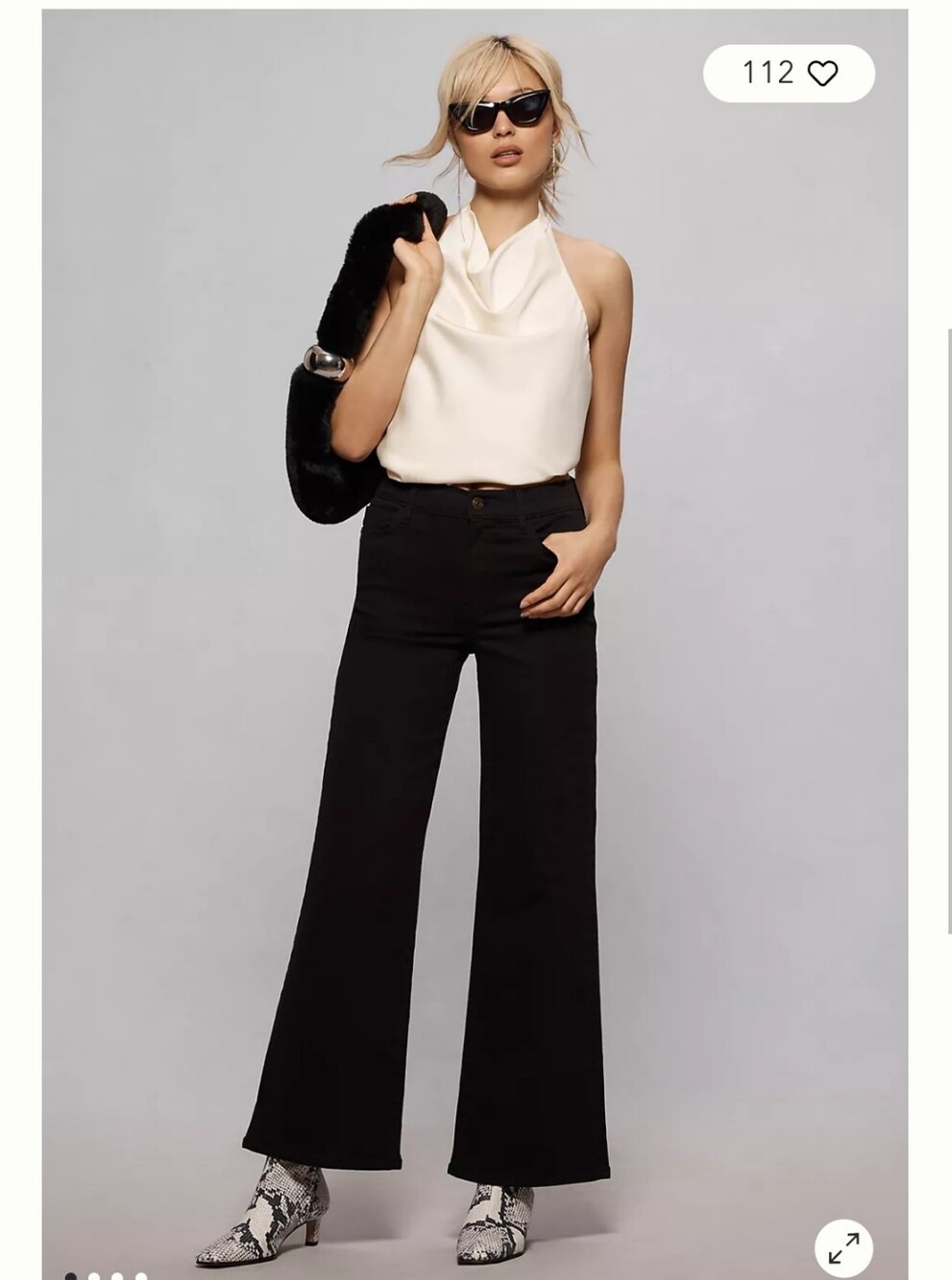 Frame Le Slim Palazzo in Black Size 25